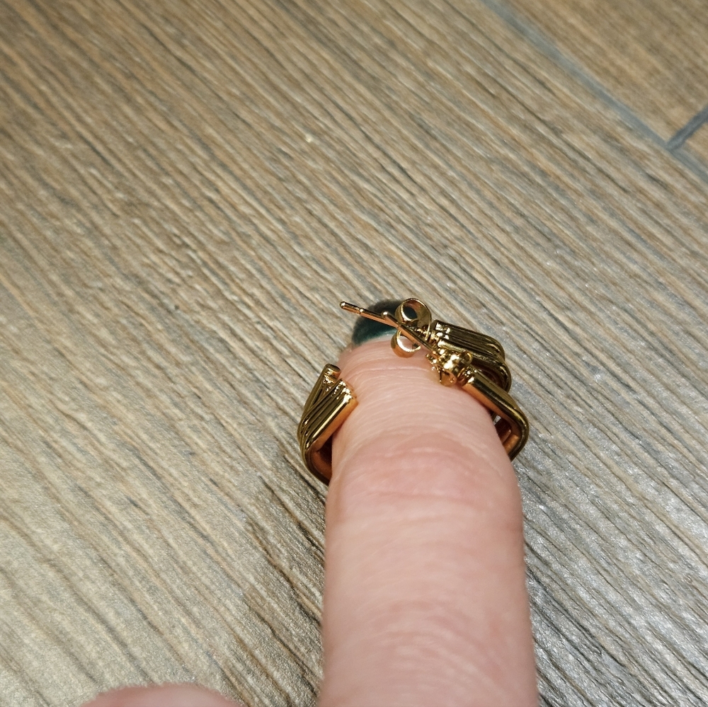 Triple Loop Earring - Set Small And Medium Huggies - image 5